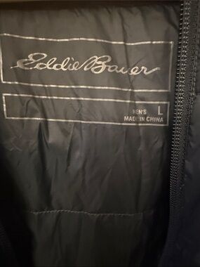 Eddie Bauer Men's Black Quilted Down Jacket